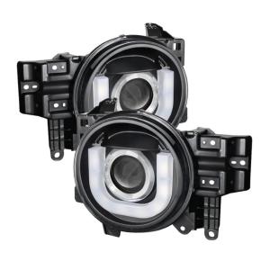 07-14 Toyota FJ Cruiser Spyder Projector Headlights 3D DRL LED - Black