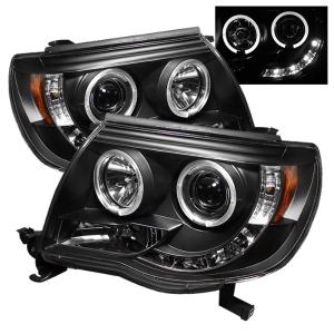 05-11 Toyota Tacoma Spyder Halo LED Projector Headlights - Black