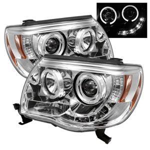 05-11 Toyota Tacoma Spyder Halo LED Projector Headlights - Chrome