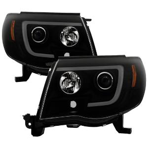 2005-2011 Toyota Tacoma Spyder Signature Version 2 Projector Headlights - Black Smoke