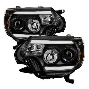 Toyota Tacoma 12-15 Projector Headlights - Light Bar DRL - Black