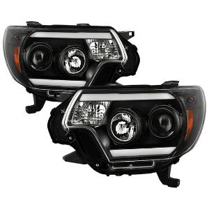 2012-2015 Toyota Tacoma Spyder Platinum High-Power LED Module ( Low Beam ) Equipped Headlights - Black