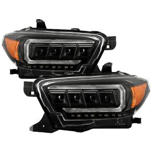 2016-2022 Toyota Tacoma (fits models with OE halogen with LED DRL) Spyder Apex Multi-Beam High-Power LED Module (High Beam And Low Beam) Equipped Headlights - Black