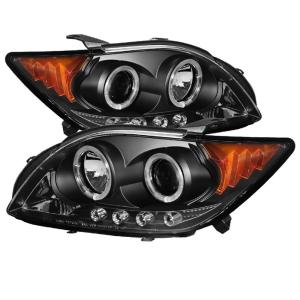 08-10 Scion TC Spyder Halo LED Projector Headlights - Black (Replaceable LEDs)