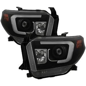 2014-2021 Toyota Tundra / 2018 Tundra ( will only fit SR and SR5 Model ) Spyder Signature Projector Headlights - Light Bar DRL - Black Smoke