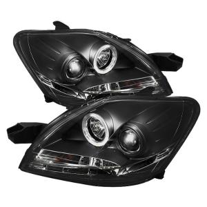 07-11 Toyota Yaris (4Dr) Spyder LED DRL (Daytime Running Lights) Projector Headlights - Black