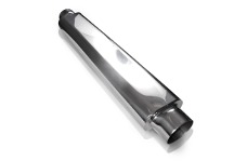 Universal Stainless Works SSW Mufflers - Smooth Oval Muffler - 24in Long 2 1/4in ID Inlets Both Ends