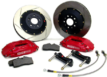 89-95 Skyline GT-R (R32) StopTech Brake Kit - Rear - Drilled Rotors - Red Calipers: StopTech Caliper REAR: ST-22  --  Rotor REAR: 328x28