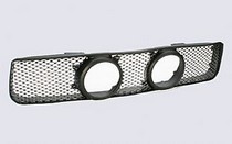 05-09 Ford Mustang 6 Cyl Street Scene Custom Grille Shell & Insert Center Mount Lights Black Chrome