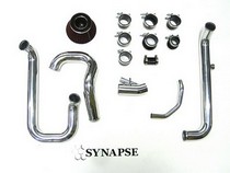 06-07 Mitsubishi Evolution 9, 03-05 Mitsubishi Evolution 8 Synapse Intercooler Piping Kit for Small Race Battery (Polished Aluminum)