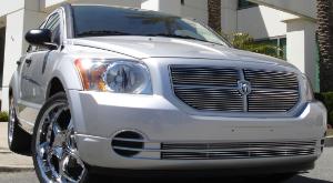 2007-2012 Dodge Caliber (Except SRT) T-Rex Billet Grille Overlay/Bolt On - 4 Piece (8, 8, 9, 9 Bars Each) 