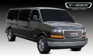 2004-2011 GMC Savana Van T-Rex Sport Series Formed Mesh Grille - Stainless Steel - Triple Chrome Plated With Logo Opening