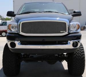 2006-2008 Dodge Ram Pick Up T-Rex Upper Class Polished Stainless Mesh Grille - 1 Piece Full Open