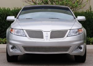 2009-2011 Lincoln MKS T-Rex Upper Class Polished Stainless Mesh Grille With Formed Mesh Center - 2 Piece