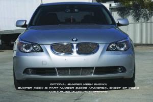 2006-2008 BMW 5 Series Sedan T-Rex Upper Class Polished Stainless Mesh Grille With Formed Mesh Center - 2 Piece