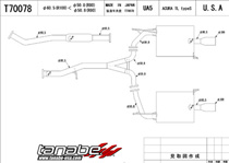 01-03 TL Type S, 02-03 TL Revel Medallion Touring-S Exhaust System -- Dual Muffler