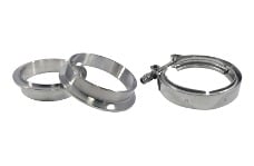 Universal Torque Solution TQS V-Band Clamp Kit - Stainless Steel V-Band Clamp & Flange Kit - 3.5in (89mm)