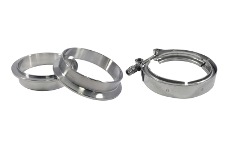 Universal Torque Solution TQS V-Band Clamp Kit - Stainless Steel V-Band Clamp & Flange Kit - 4in (101mm)