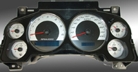 07-08 Chevrolet Avalanche, 120 MPH, Gas, 07-08 Chevrolet Silverado 1500, 120 MPH, Gas, 07-08 Chevrolet Suburban, 120 MPH Gas, 07-08 Chevrolet Tahoe, 120 MPH Gas, 07-08 GMC Sierra 1500, 120 MPH Gas, 07-08 GMC Yukon / Yukon XL, 120 MPH, Gas, 08 Hummer H2, Nbs US Speedo Gauge Faces - Daytona GA (Silver)