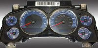 07-08 Chevrolet Avalanche, 120 MPH, Gas, 07-08 Chevrolet Silverado 1500, 120 MPH, Gas, 07-08 Chevrolet Suburban, 120 MPH Gas, 07-08 Chevrolet Tahoe, 120 MPH Gas, 07-08 GMC Sierra 1500, 120 MPH Gas, 07-08 GMC Yukon / Yukon XL, 120 MPH, Gas, 08 Hummer H2, Nbs US Speedo Gauge Faces - Daytona GA (Blue)