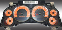 07-08 Chevrolet Avalanche, 120 MPH, Gas, 07-08 Chevrolet Silverado 1500, 120 MPH, Gas, 07-08 Chevrolet Suburban, 120 MPH Gas, 07-08 Chevrolet Tahoe, 120 MPH Gas, 07-08 GMC Sierra 1500, 120 MPH Gas, 07-08 GMC Yukon / Yukon XL, 120 MPH, Gas, 08 Hummer H2, Nbs US Speedo Gauge Faces - Daytona GA (Orange)