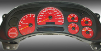06-07 Chevrolet Avalanche, 120 MPH, Gas No Trans, 06-07 Chevrolet Suburban, 120 MPH, Gas No Trans, 06-07 Chevrolet Tahoe, 120 MPH, Gas No Trans, 06-07 GMC Sierra 1500, 120 MPH, Gas No Trans, 06-07 GMC Yukon / Yukon XL, 120 MPH, Gas No Trans US Speedo Gauge Faces - Daytona GA (Red)