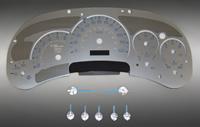 03-05 Hummer H2 US Speedo Gauge Faces - Stainless Steel SS Kit (Blue)