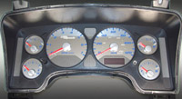 06-07 Dodge Ram, Gas US Speedo Gauge Faces - Stainless Steel SS Kit (Blue)