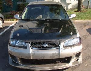 2000-2003 Nissan Sentra 4dr VIS Carbon Fiber Hood - EVO Style