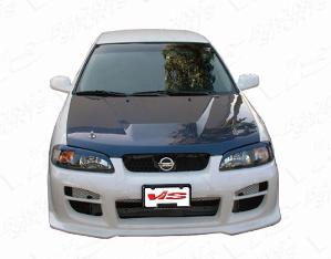 2000-2003 Nissan Sentra 4dr VIS Carbon Fiber Hood - Invader Style