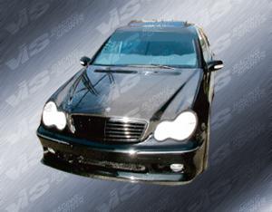 2001-2007 Mercedes C-Class 4dr VIS Carbon Fiber Hood - OEM Style