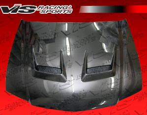 2004-2005 Acura TSX 4dr VIS Carbon Fiber Hood - JS Style - Black