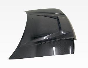 88-91 Honda CRX HB VIS Carbon Fiber Hood - Invader Style - Black