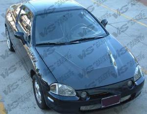 93-97 Honda Del Sol 2dr VIS Carbon Fiber Hood - Invader Style