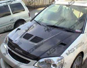 94-97 Honda Accord (4cyl) 2dr/4dr VIS Carbon Fiber Hood - EVO Style