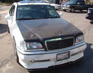 94-00 Mercedes C-Class 4dr VIS Carbon Fiber Hood - OEM Style