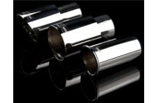 Universal Weapon R WR Universal Exhaust Tips - Universal Black Exhaust Tips 4in Slant 2.5in Inlet/4in Outlet Neo-Titanium
