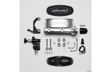 Universal Wilwood WIL Master Cylinder - HV Tandem M/C Kit w L/H Bracket & Prop Valve - 1in Bore Ball Burnished