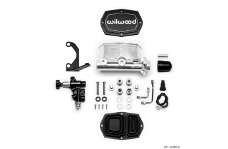 Universal Wilwood WIL Master Cylinder - Compact Tandem M/C - 1in Bore - w/Bracket and Valve - Ball Burnished