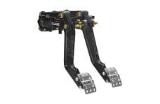 Universal Wilwood WIL Brake and Clutch Pedals - Adjustable Balance Bar Brake w/ Offset Clutch Combo - Triple MC - Swing Mount - 5.50-6.25:1