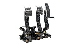 Universal Wilwood WIL Brake and Clutch Pedals - Adjustable Balance Bar Brake, Clutch, Throttle - Floor Mount - 4.75-5.75:1