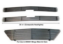 , 94-97 Blazer 2/4 DR, 94-97 Blazer Composite Headlights, 94-97 S10 Wings West Aluminum Billet Grille Composite Headlight Set - 3 Piece