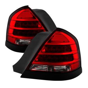 Ford Crown Victoria (Police Interceptor Style) 98-11 Xtune LED tail lights -Red Clear