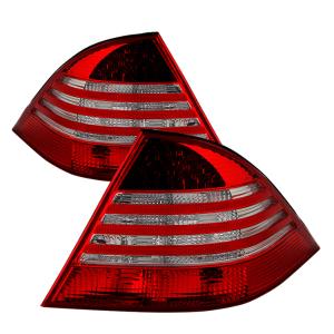 Mercedes Benz W220 S-Class 00-05 Xtune LED Tail Lights - Red Clear