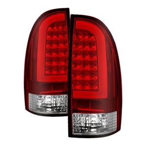 Toyota Tacoma 05-15 Xtune Light Bar LED Tail Lights (not compatible with factory equipped led tail lights) - Red Clear