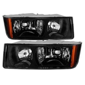Chevy  Avalanche with Body Cladding only 2002-2006 Xtune OEM headlights -OEM (BLACK)