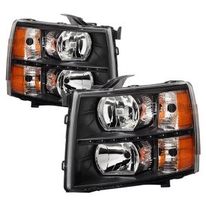 Chevy Silverado 1500 07-13 /  2500HD/3500HD 07-14 Xtune Crystal Headlights With DRL LED Design - Black