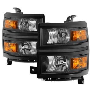 Chevy Silverado 1500 2014-2015 (Fit 2014 new body style models only; Does not fit HD models) Xtune OEM Style Headlights - Black