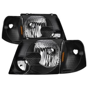 Ford Explorer 02-05  4dr ( Will not fit Explorer Sport and Sport Trac Models ) Xtune OEM Style Headlights With Corner 4-Piece sets - Black