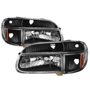 Ford Explorer 95-01, Mercury Mountaineer 1997 Xtune Crystal Headlights with Corner Signal 4-Piece -Black